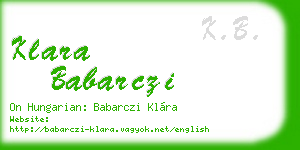 klara babarczi business card